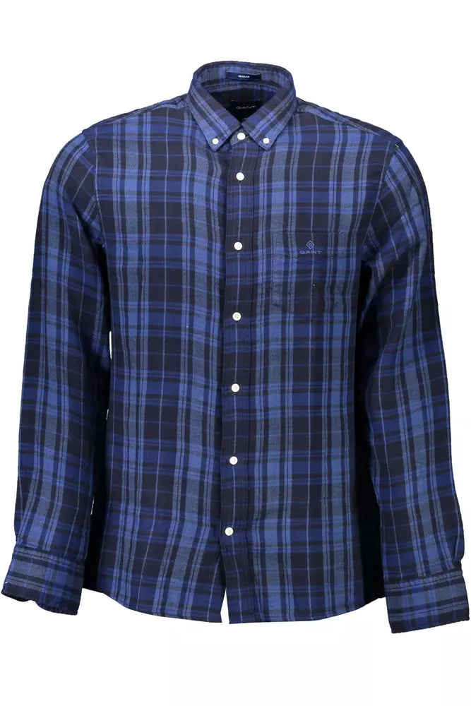 Gant Chemise boutonnée bleue élégante en coton