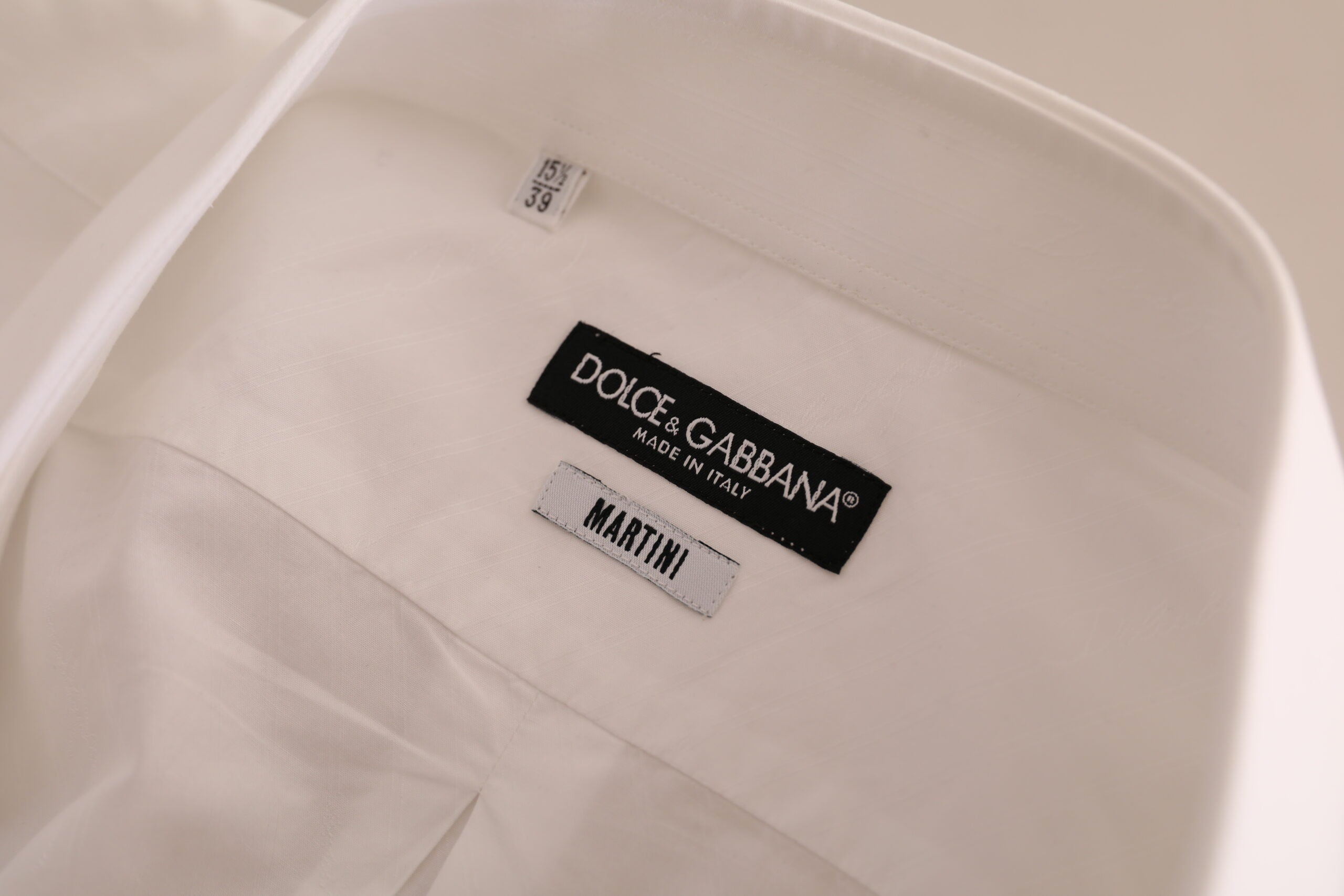 Dolce &amp; Gabbana Chemise habillée élégante en coton blanc Martini