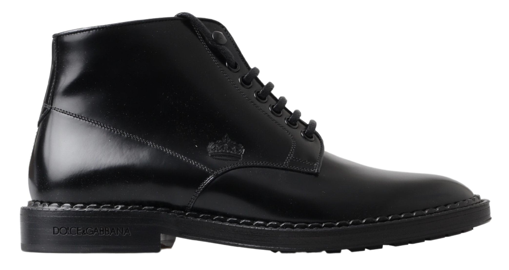 Dolce &amp; Gabbana Bottes élégantes en cuir noir pour hommes