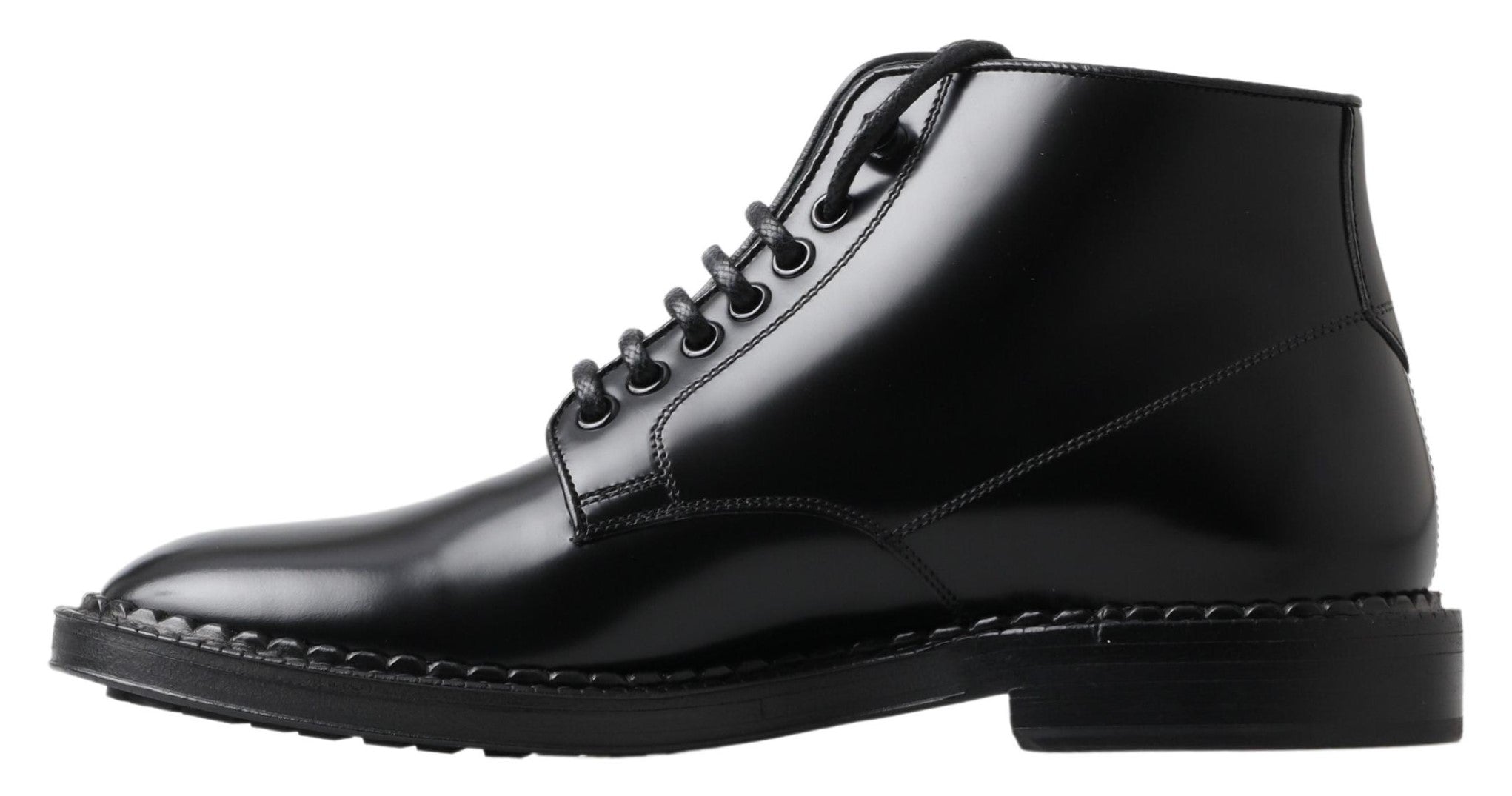 Dolce &amp; Gabbana Bottes élégantes en cuir noir pour hommes