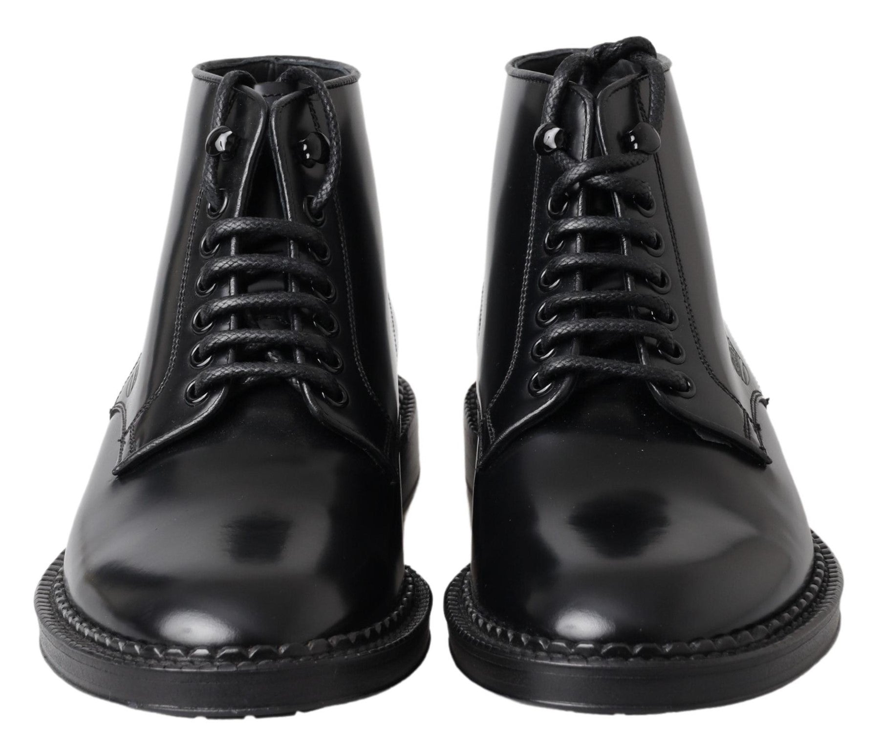 Dolce &amp; Gabbana Bottes élégantes en cuir noir pour hommes