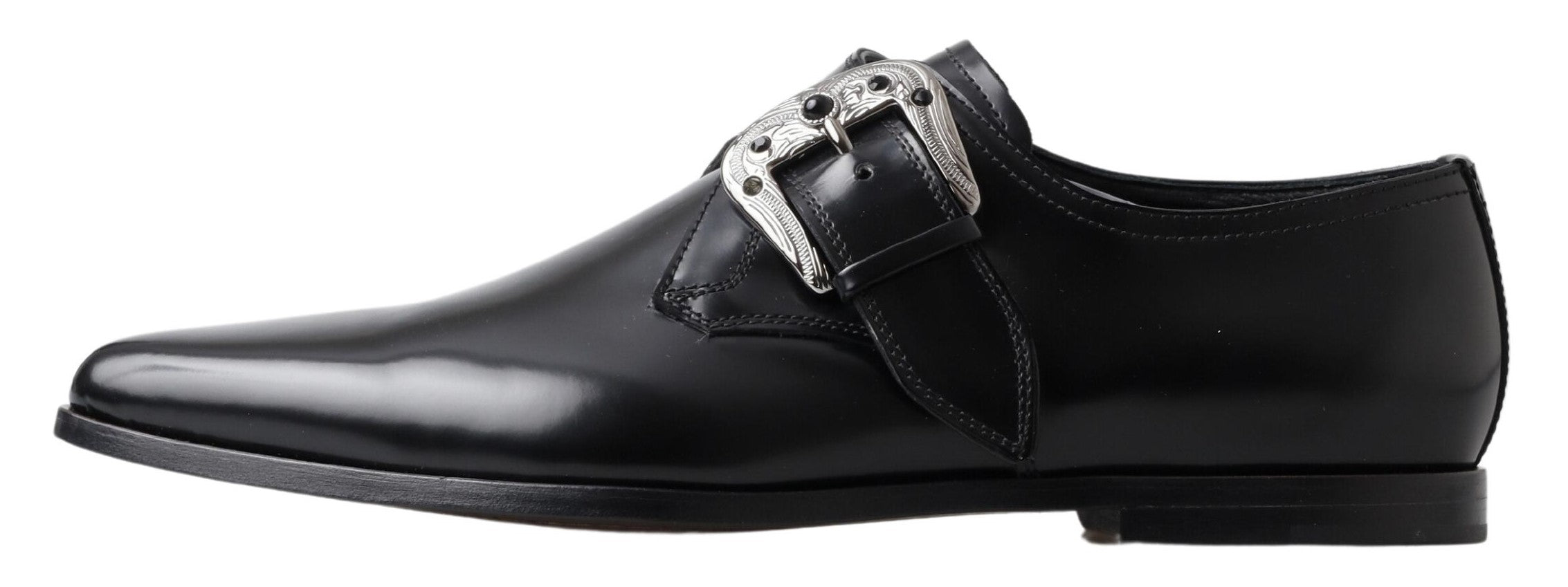 Dolce &amp; Gabbana Chaussures élégantes à sangle de moine en cuir noir