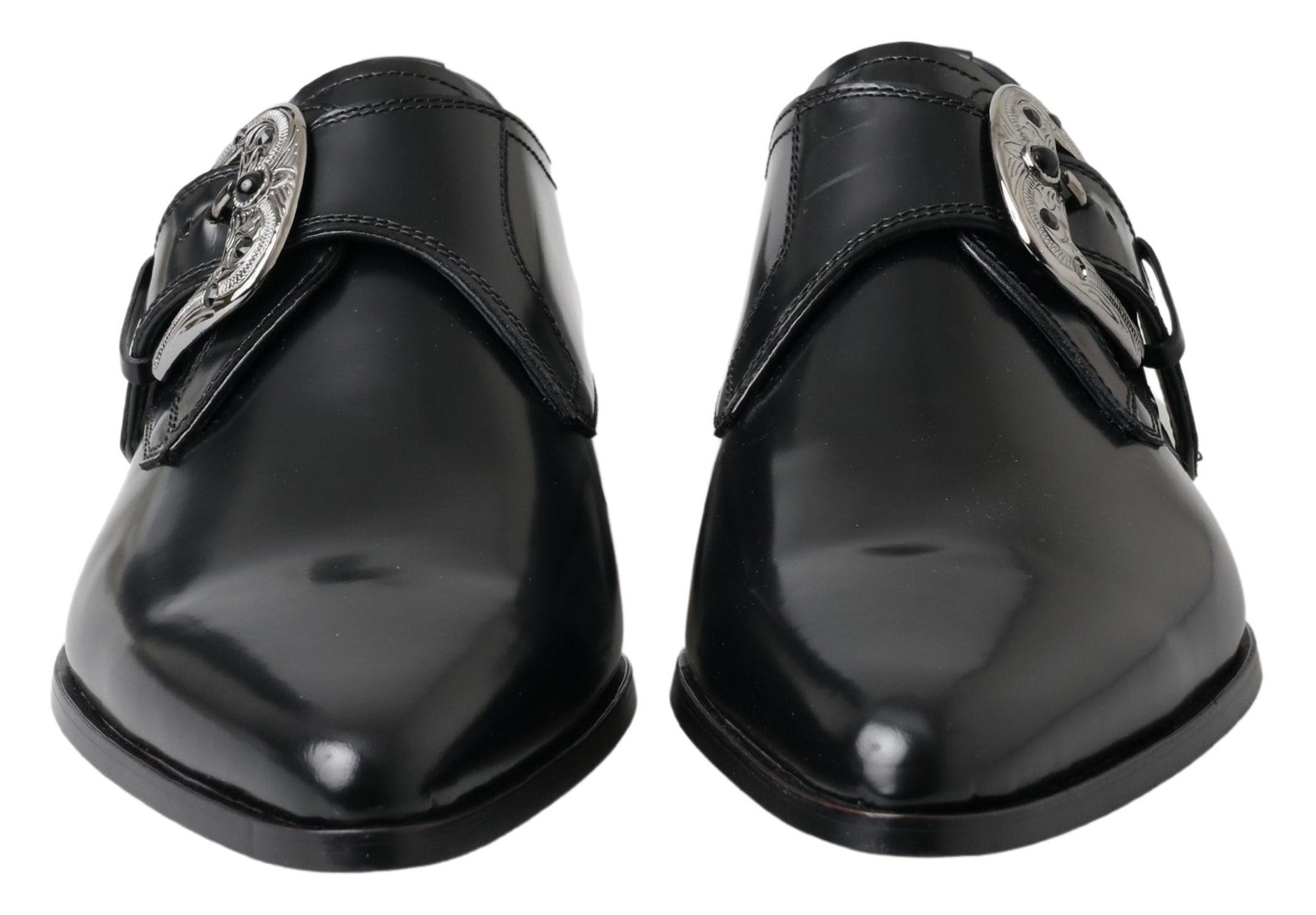 Dolce &amp; Gabbana Chaussures élégantes à sangle de moine en cuir noir