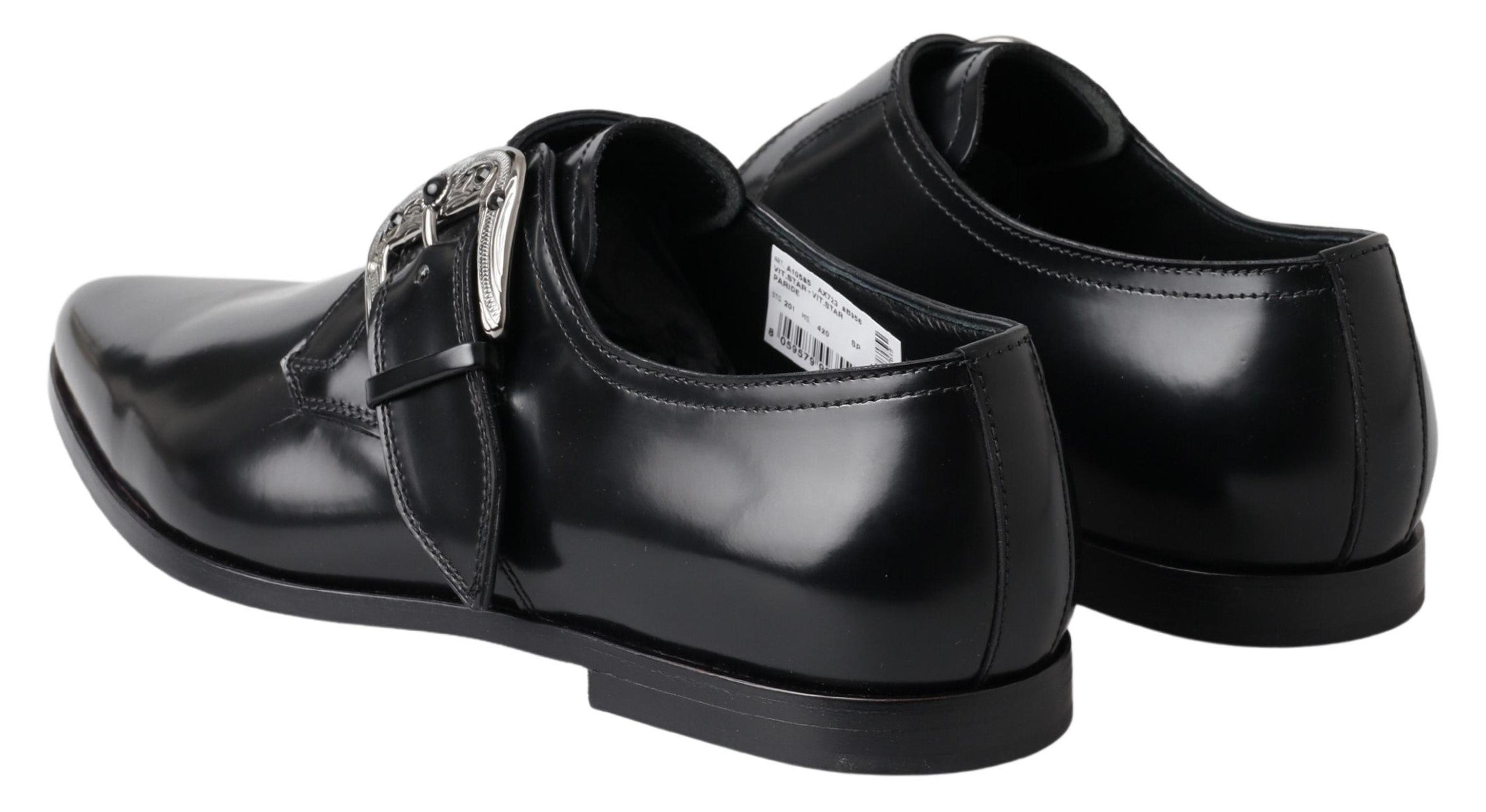 Dolce &amp; Gabbana Chaussures élégantes à sangle de moine en cuir noir