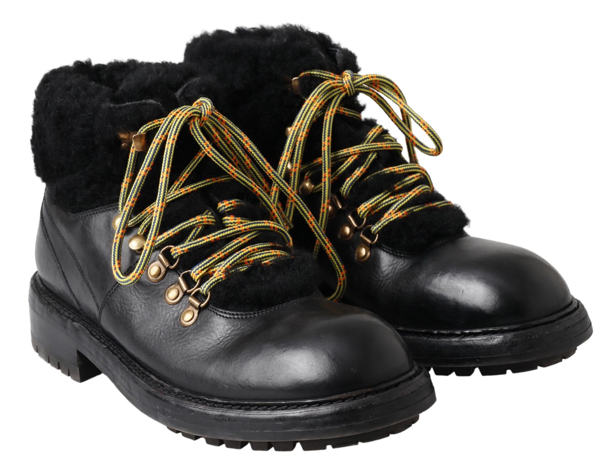 Dolce &amp; Gabbana Bottes en cuir élégantes pour hommes de style peau de mouton