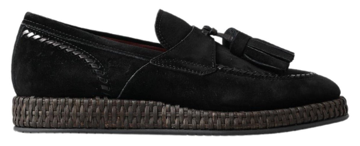 Dolce &amp; Gabbana Chic Baskets Espadrilles En Daim Noir