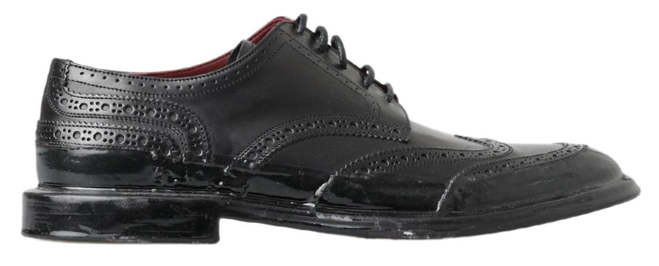 Dolce &amp; Gabbana élégantes chaussures derby en cuir noir