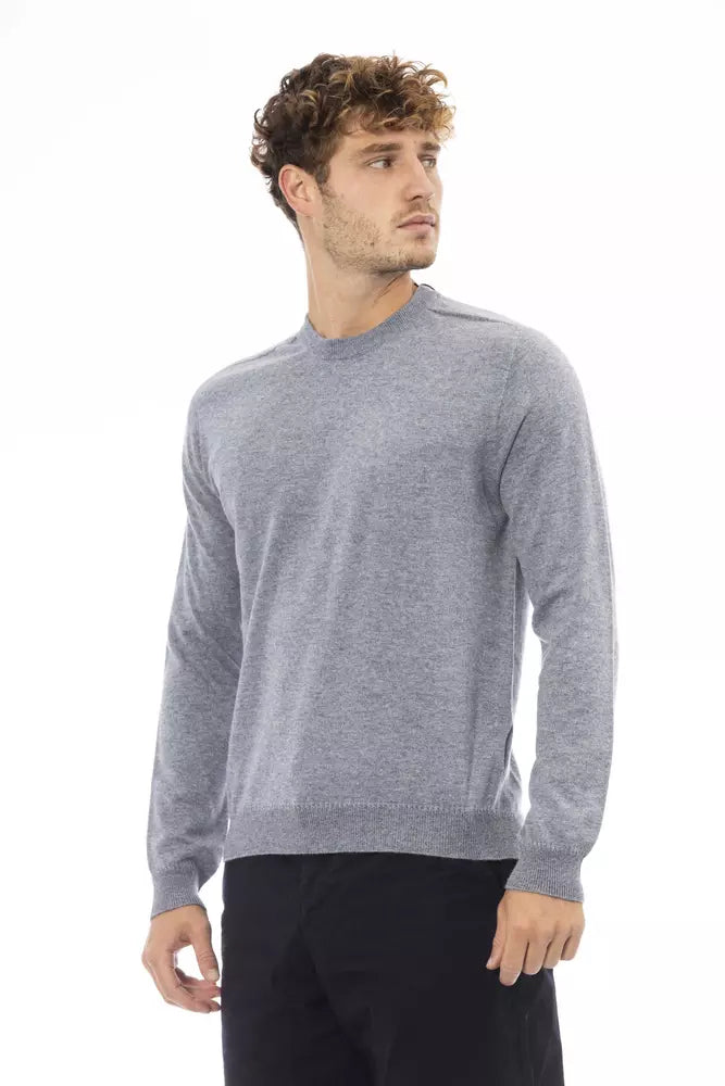 Pull élégant à col rond bleu clair - Alpha Studio