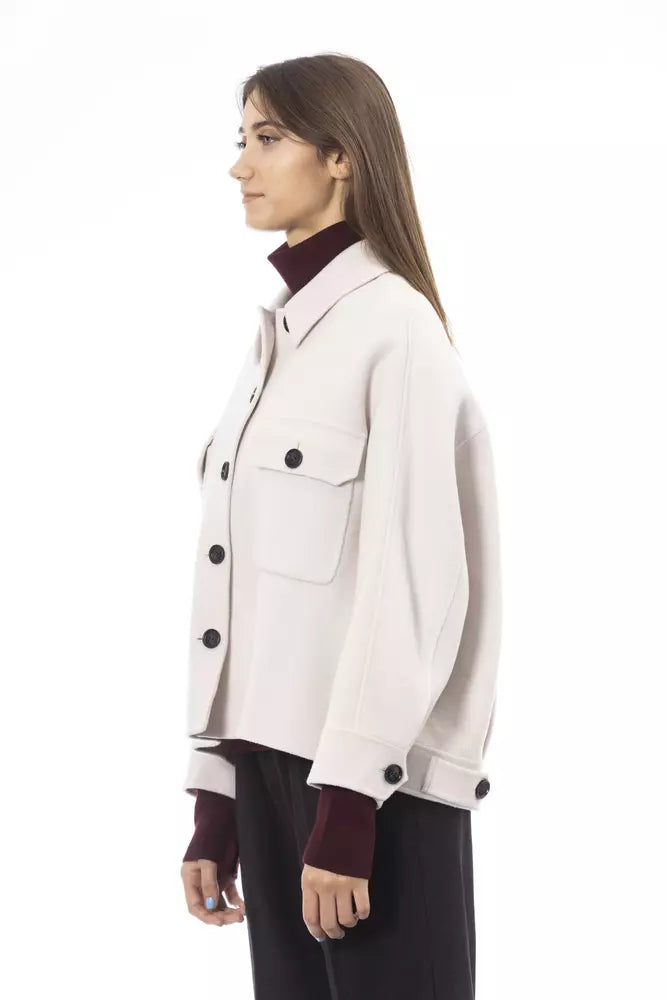 Veste chemise blanche en laine Alpha Studio Chic