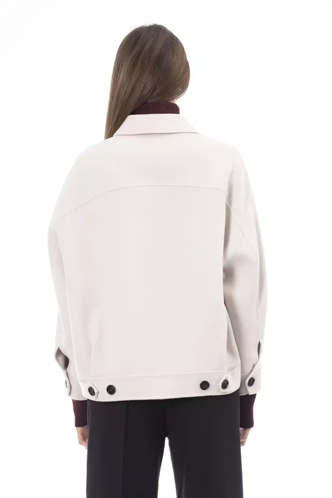 Veste chemise blanche en laine Alpha Studio Chic