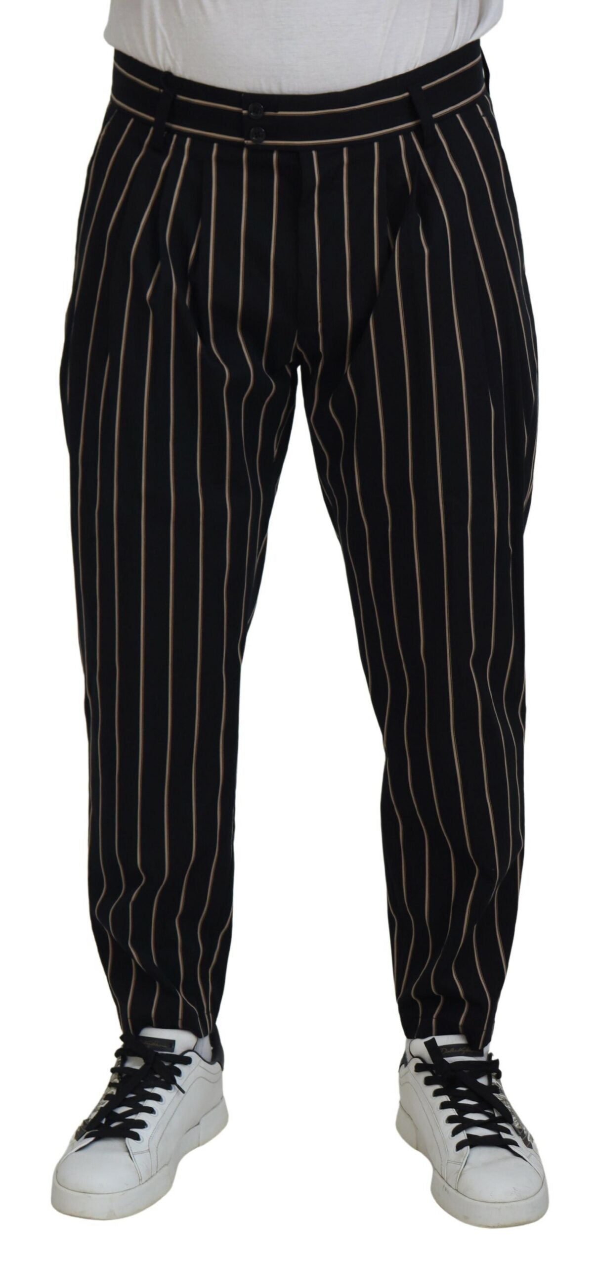 Dolce &amp; Gabbana Pantalon chino fuselé à rayures élégant