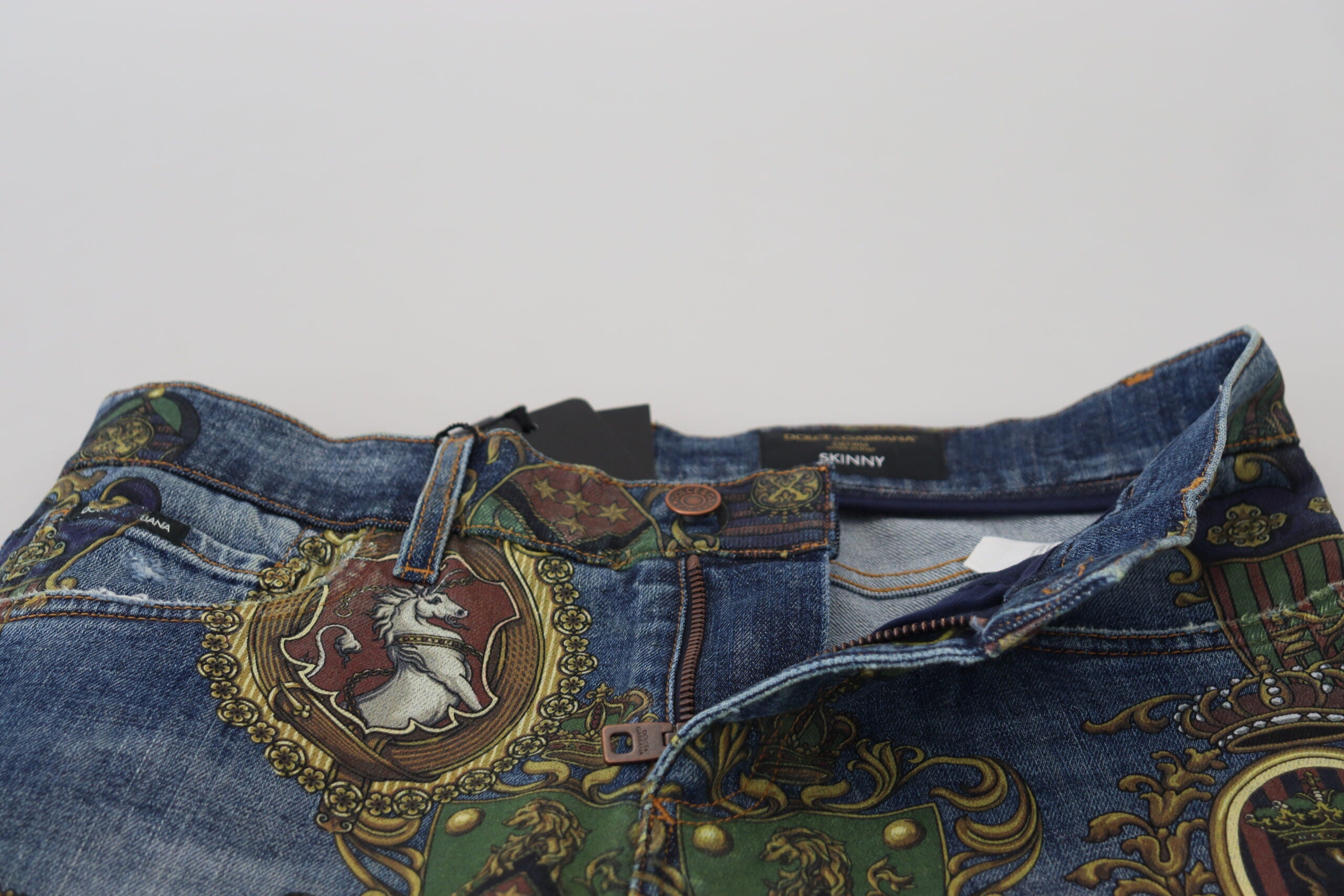 Dolce &amp; Gabbana Jean en denim imprimé coupe slim élégant