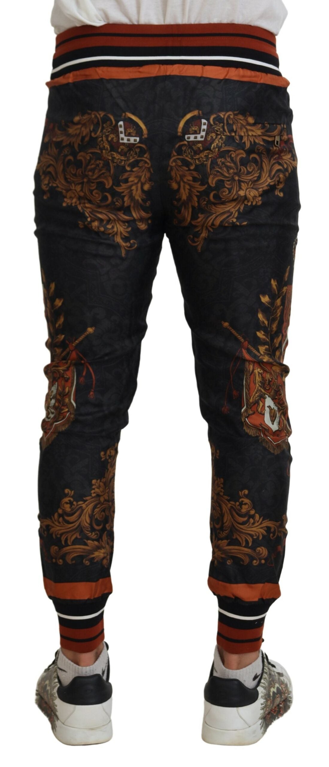 Dolce &amp; Gabbana Pantalon de survêtement en soie à couronne baroque