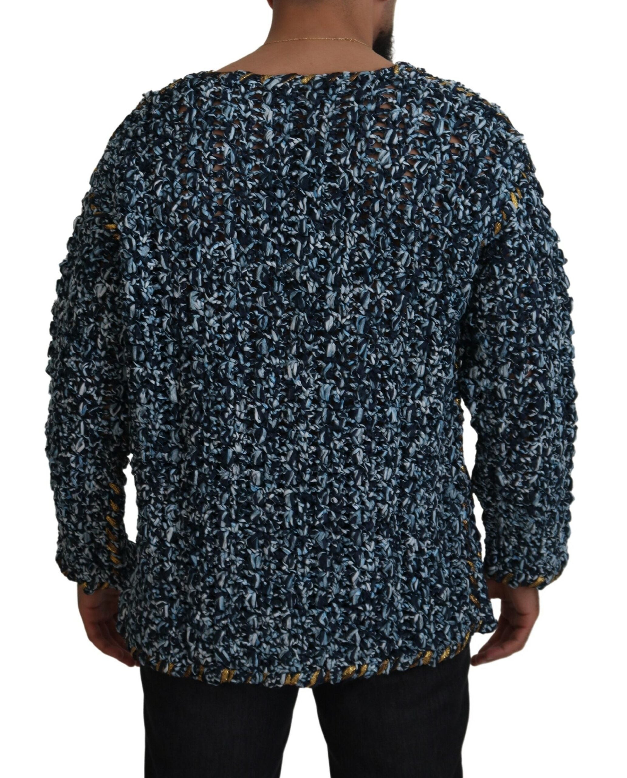 Dolce &amp; Gabbana Pull cardigan bleu élégant à col en V