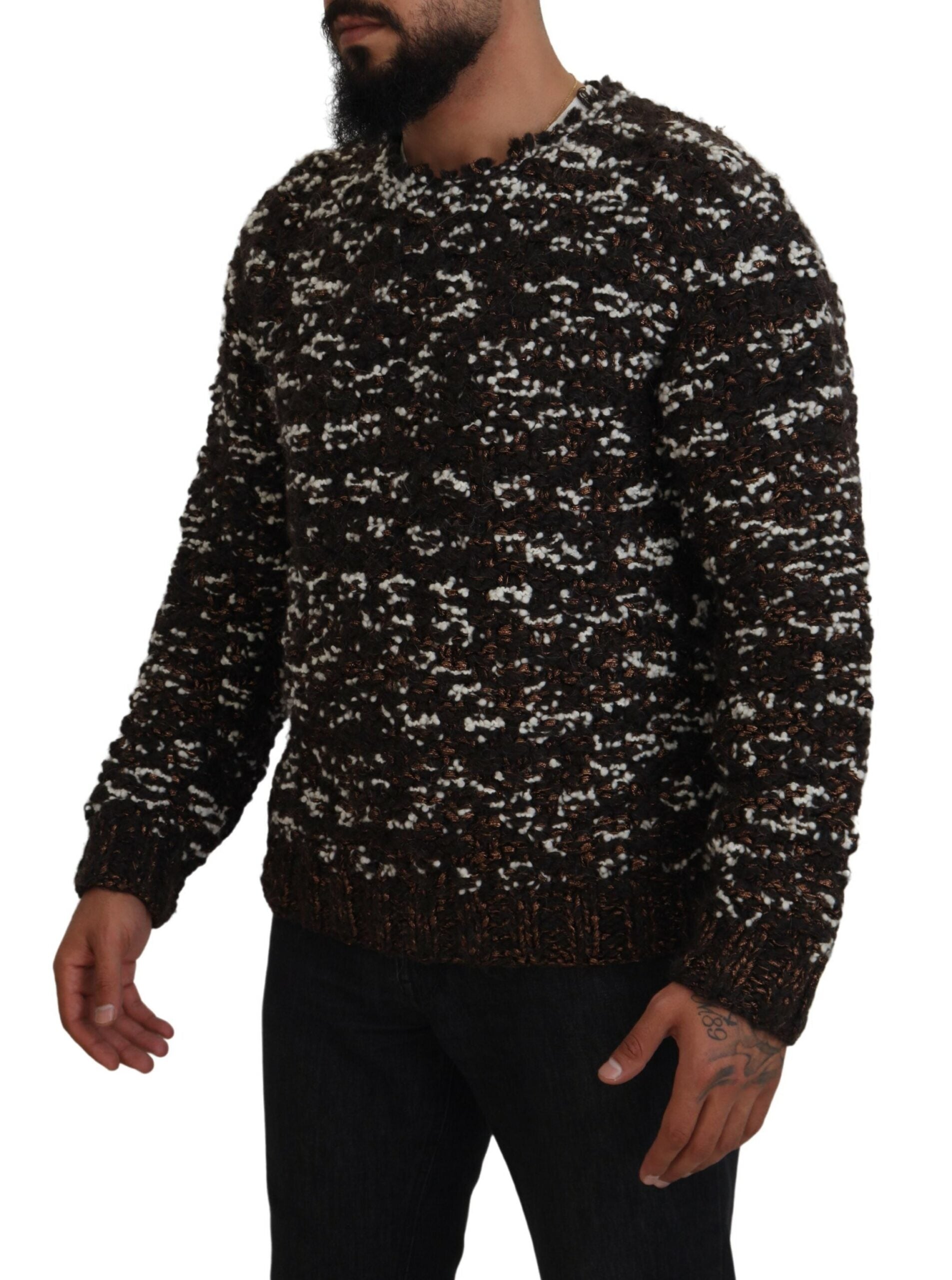 Dolce &amp; Gabbana Pull élégant en tricot bronze