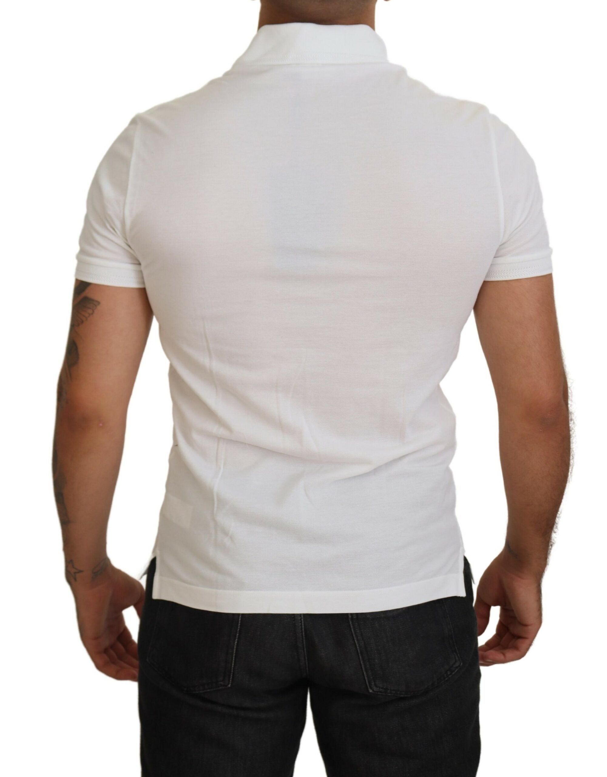 Dolce &amp; Gabbana Polo élégant en coton mélangé blanc