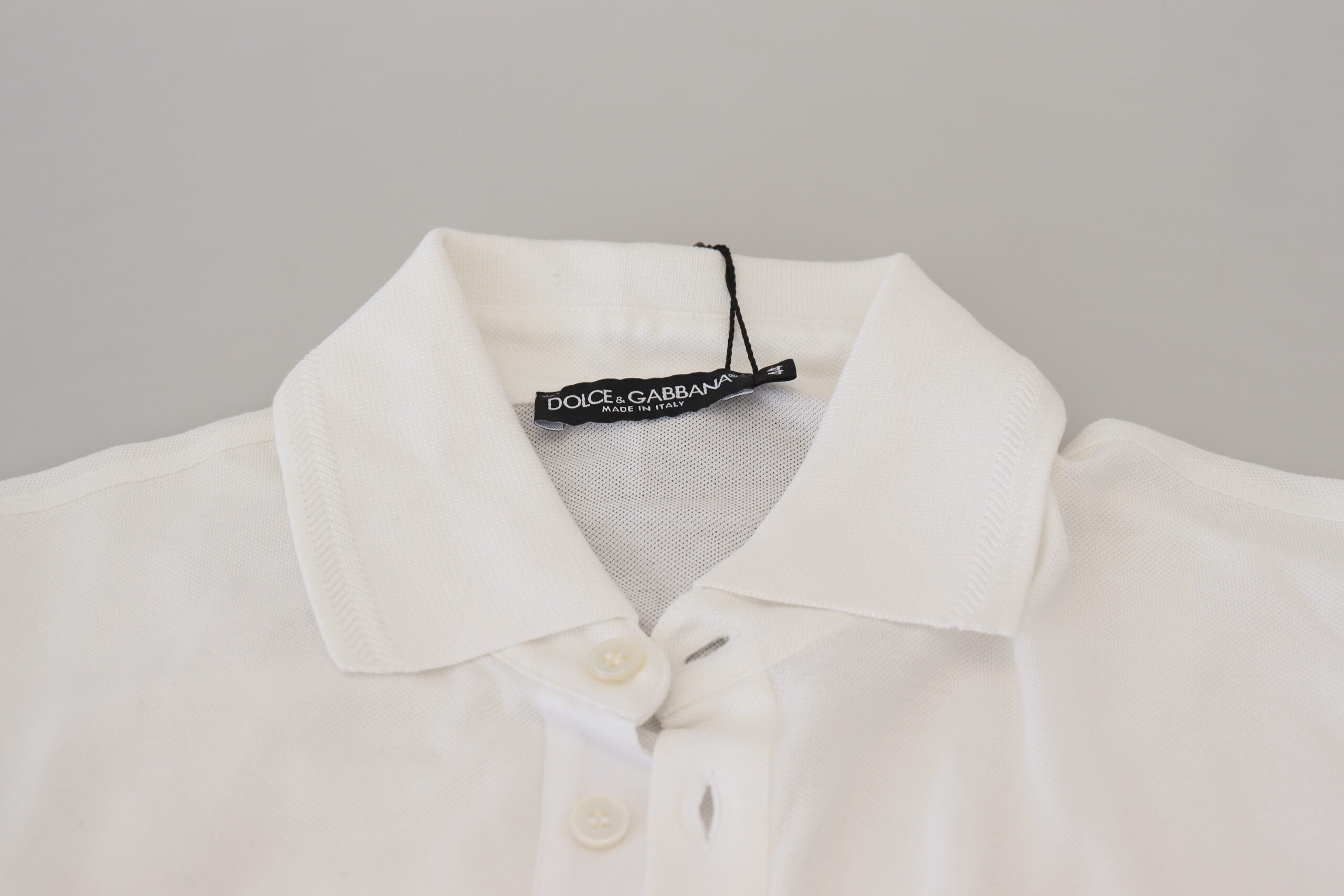 Dolce &amp; Gabbana Polo élégant en coton mélangé blanc