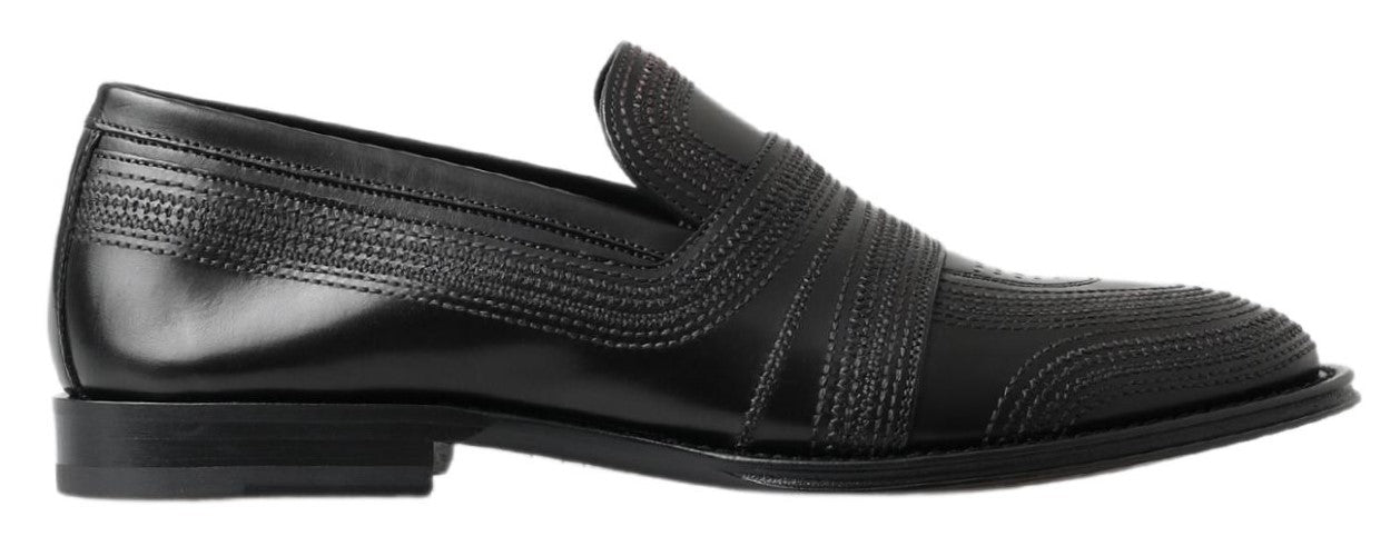 Dolce &amp; Gabbana Mocassins élégants en cuir noir