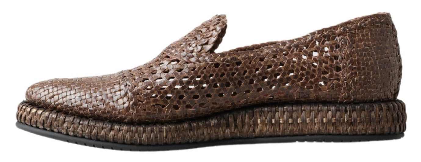 Dolce &amp; Gabbana Mocassins élégants en cuir marron