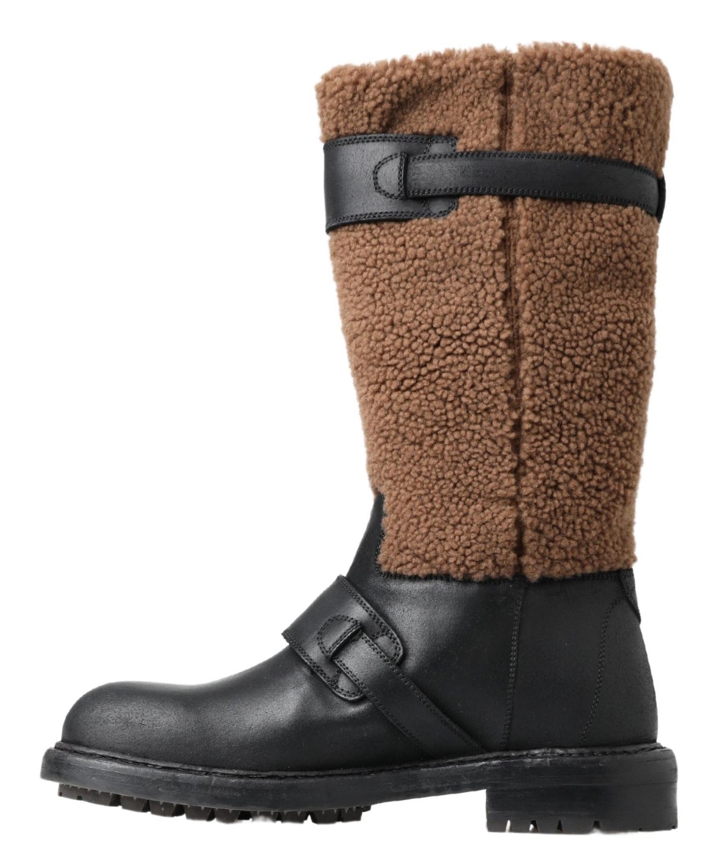 Dolce &amp; Gabbana Bottes longues en cuir de peau de mouton noires