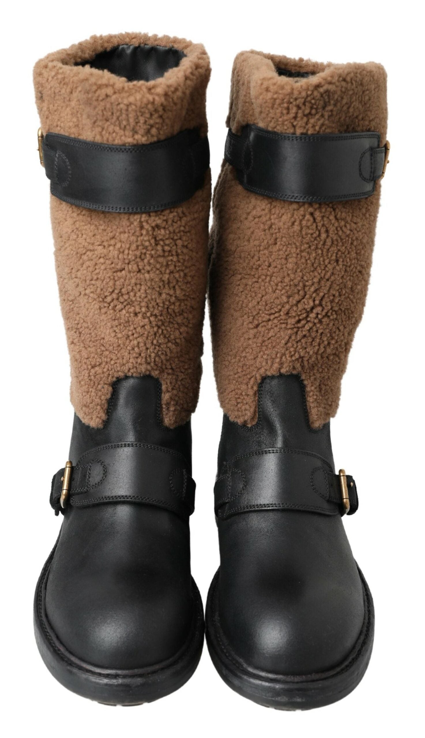 Dolce &amp; Gabbana Bottes longues en cuir de peau de mouton noires