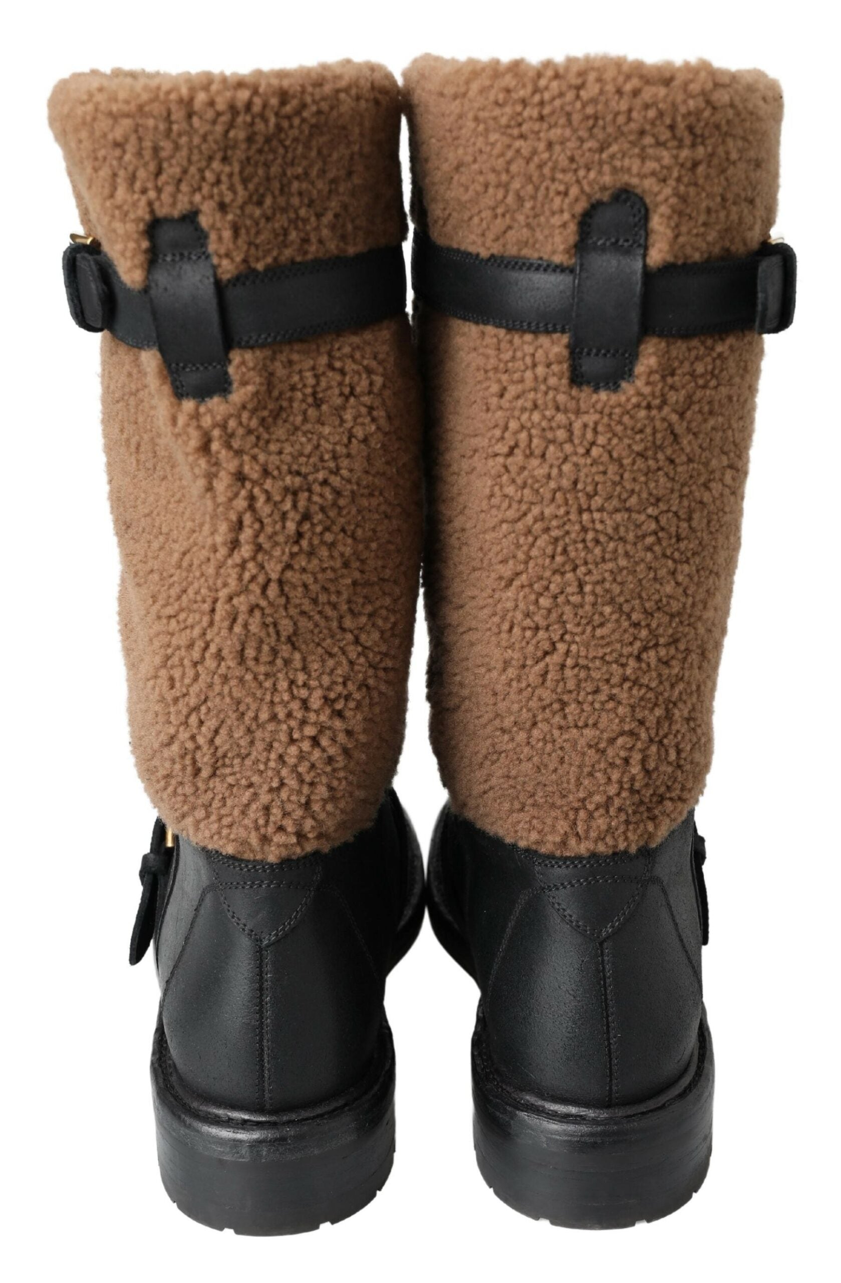 Dolce &amp; Gabbana Bottes longues en cuir de peau de mouton noires