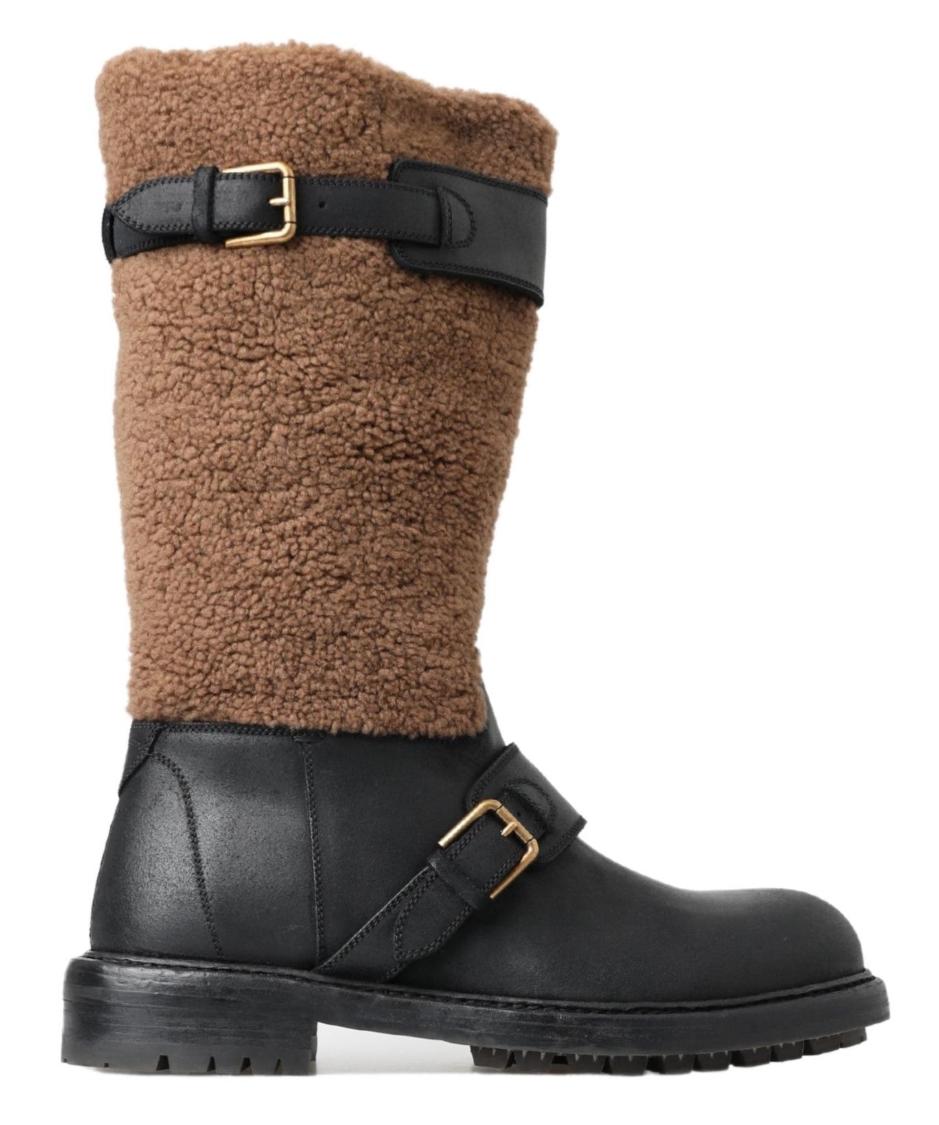 Dolce &amp; Gabbana Bottes longues en cuir de peau de mouton noires