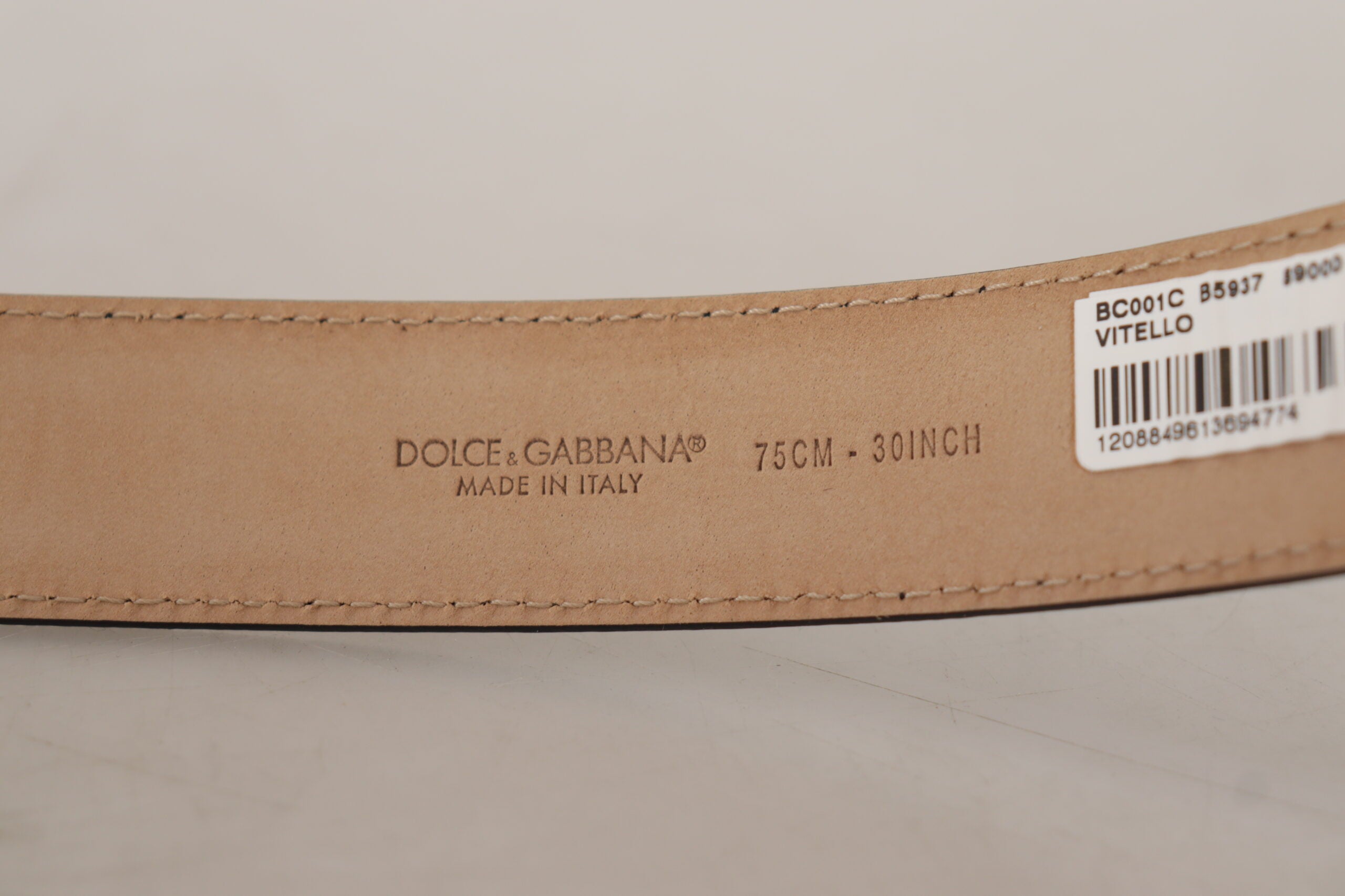 Dolce &amp; Gabbana Ceinture en cuir authentique noir élégant