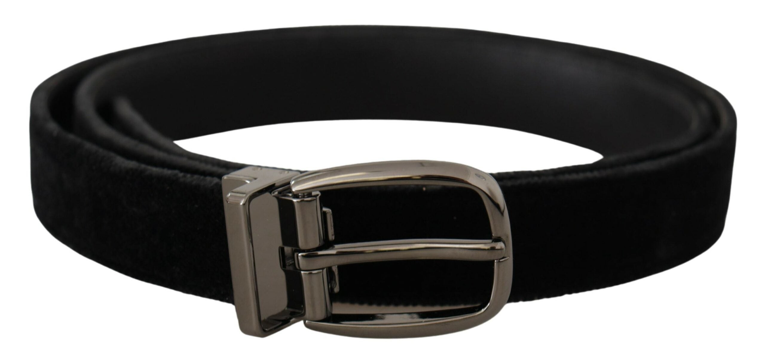 Dolce &amp; Gabbana Ceinture de créateur élégante en velours noir