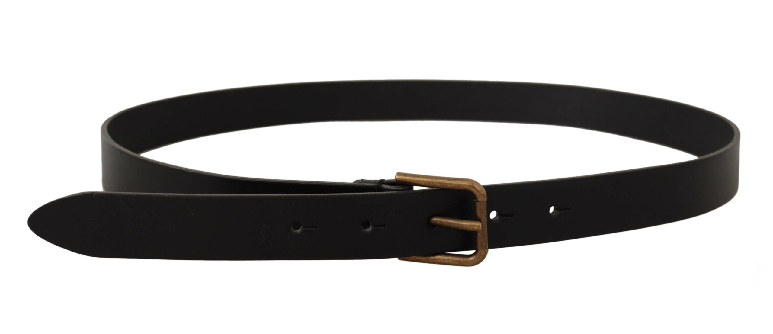 Dolce &amp; Gabbana Ceinture élégante en cuir noir avec boucle en métal