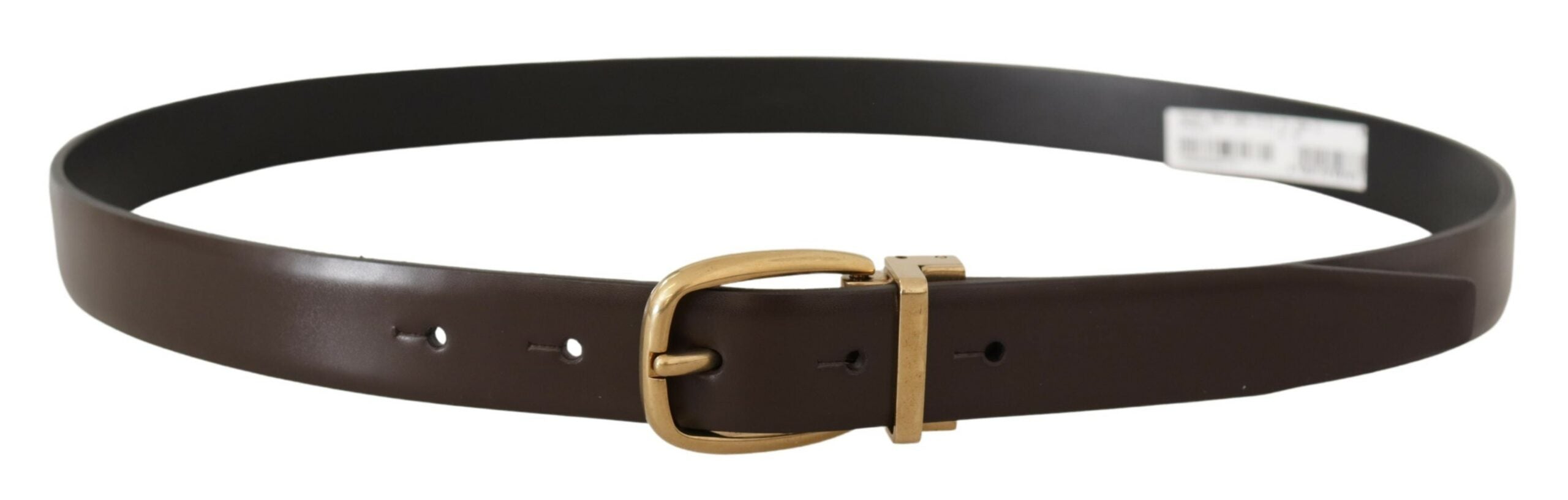 Dolce &amp; Gabbana Ceinture élégante en cuir marron foncé