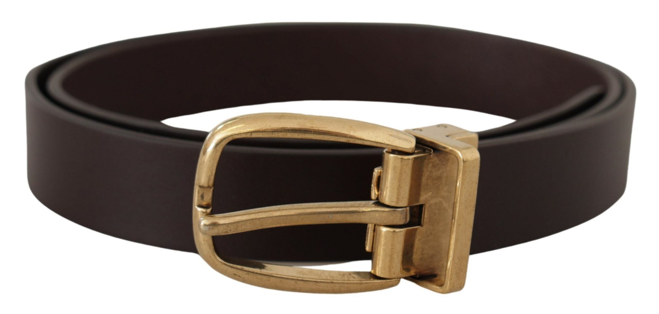 Dolce &amp; Gabbana Ceinture élégante en cuir marron foncé