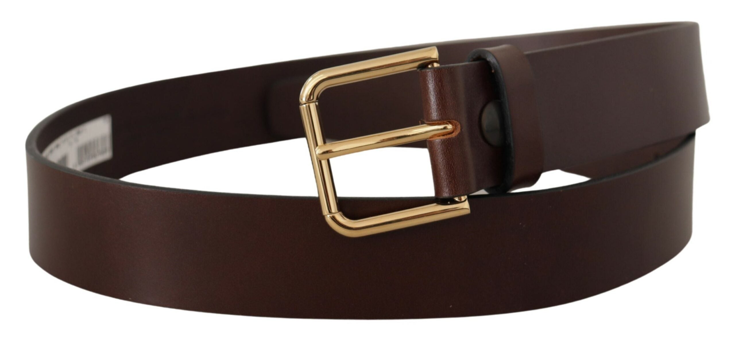 Dolce &amp; Gabbana Ceinture élégante en cuir marron foncé