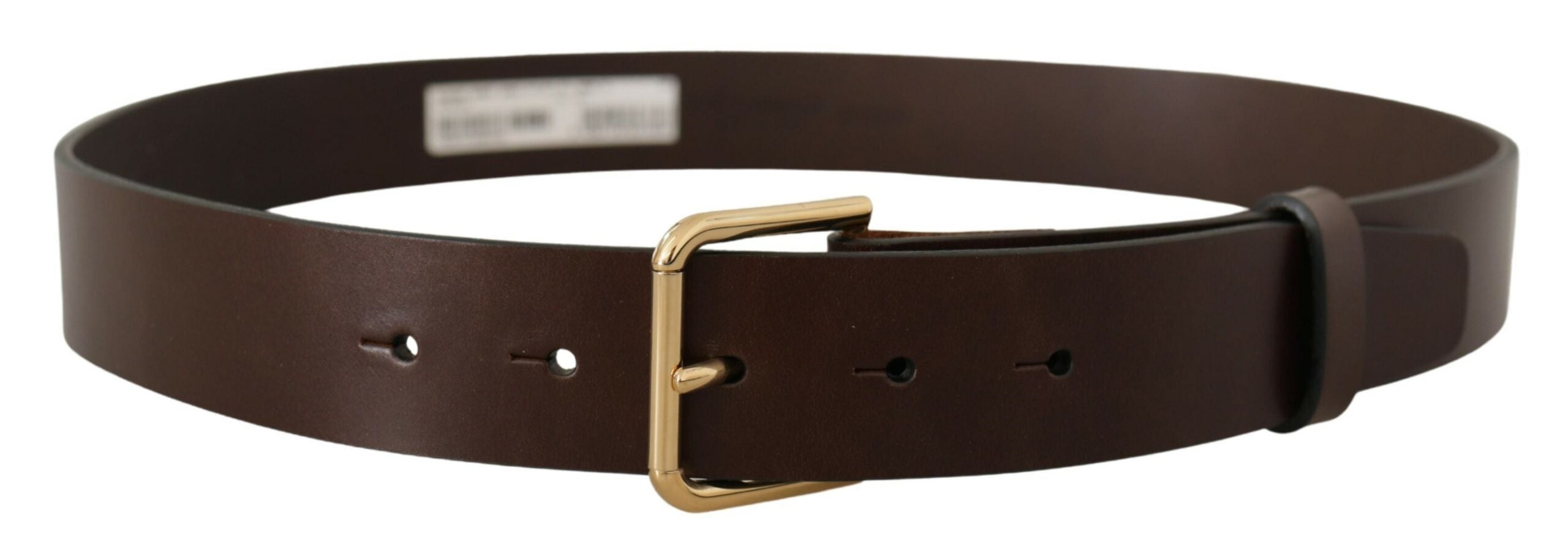 Dolce &amp; Gabbana Ceinture élégante en cuir marron foncé