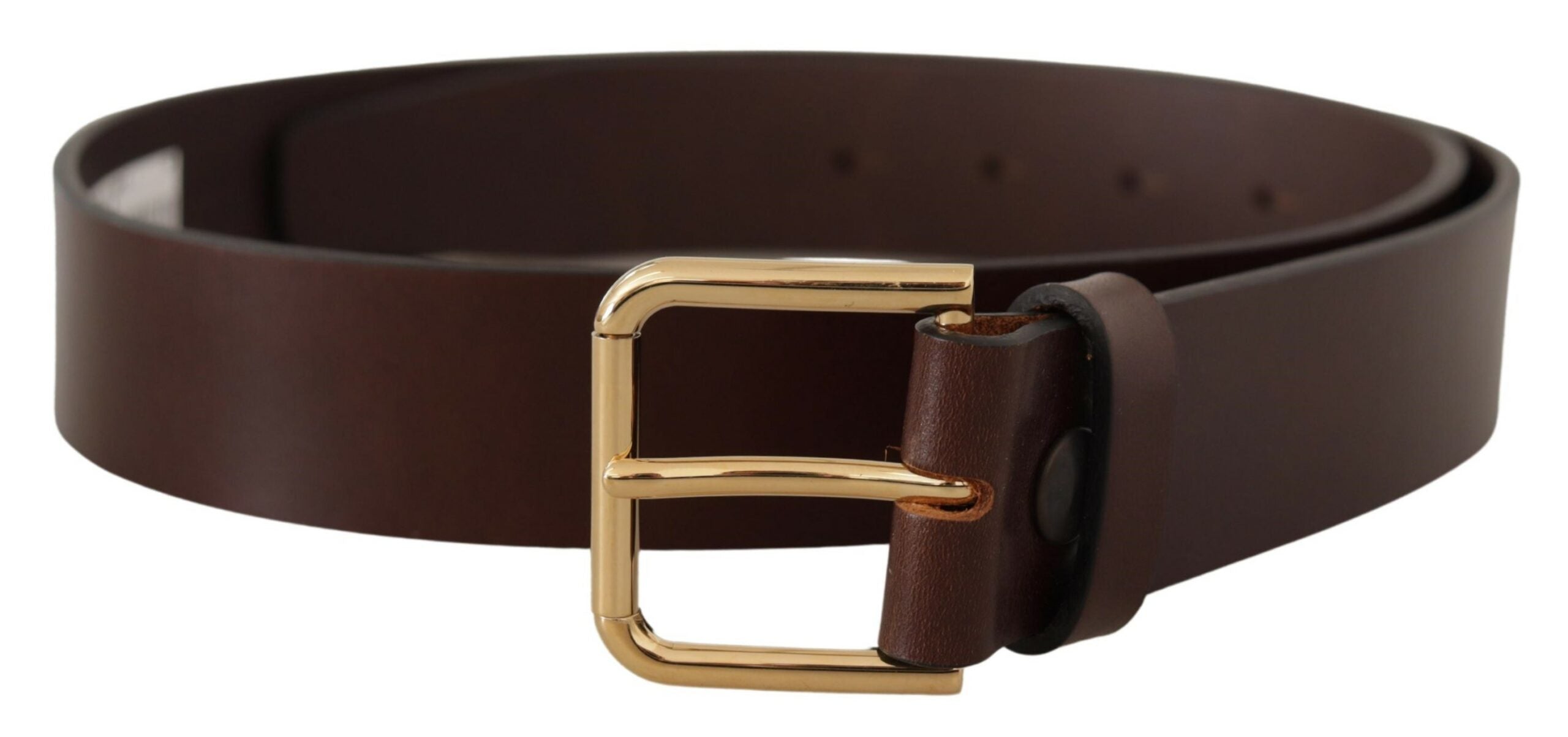 Dolce &amp; Gabbana Ceinture élégante en cuir marron foncé