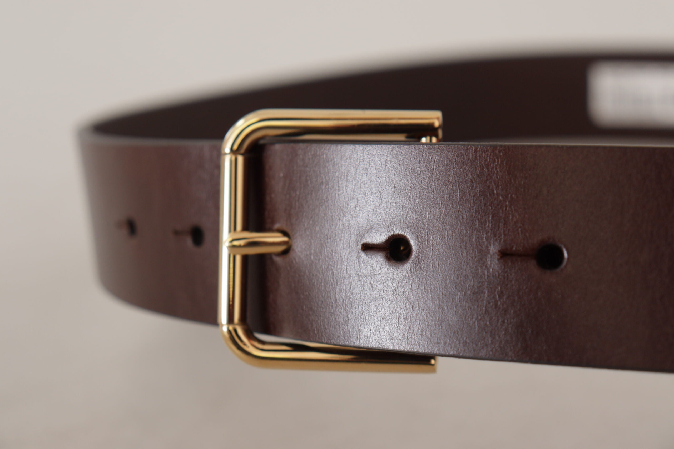 Dolce &amp; Gabbana Ceinture élégante en cuir marron foncé