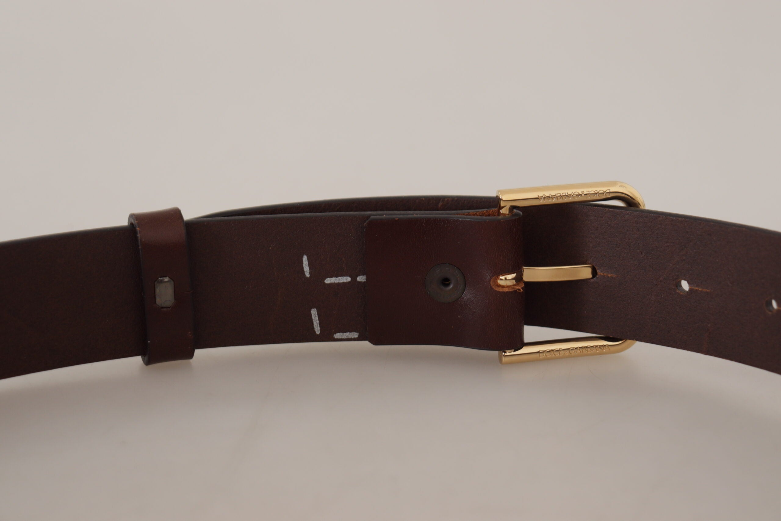 Dolce &amp; Gabbana Ceinture élégante en cuir marron foncé