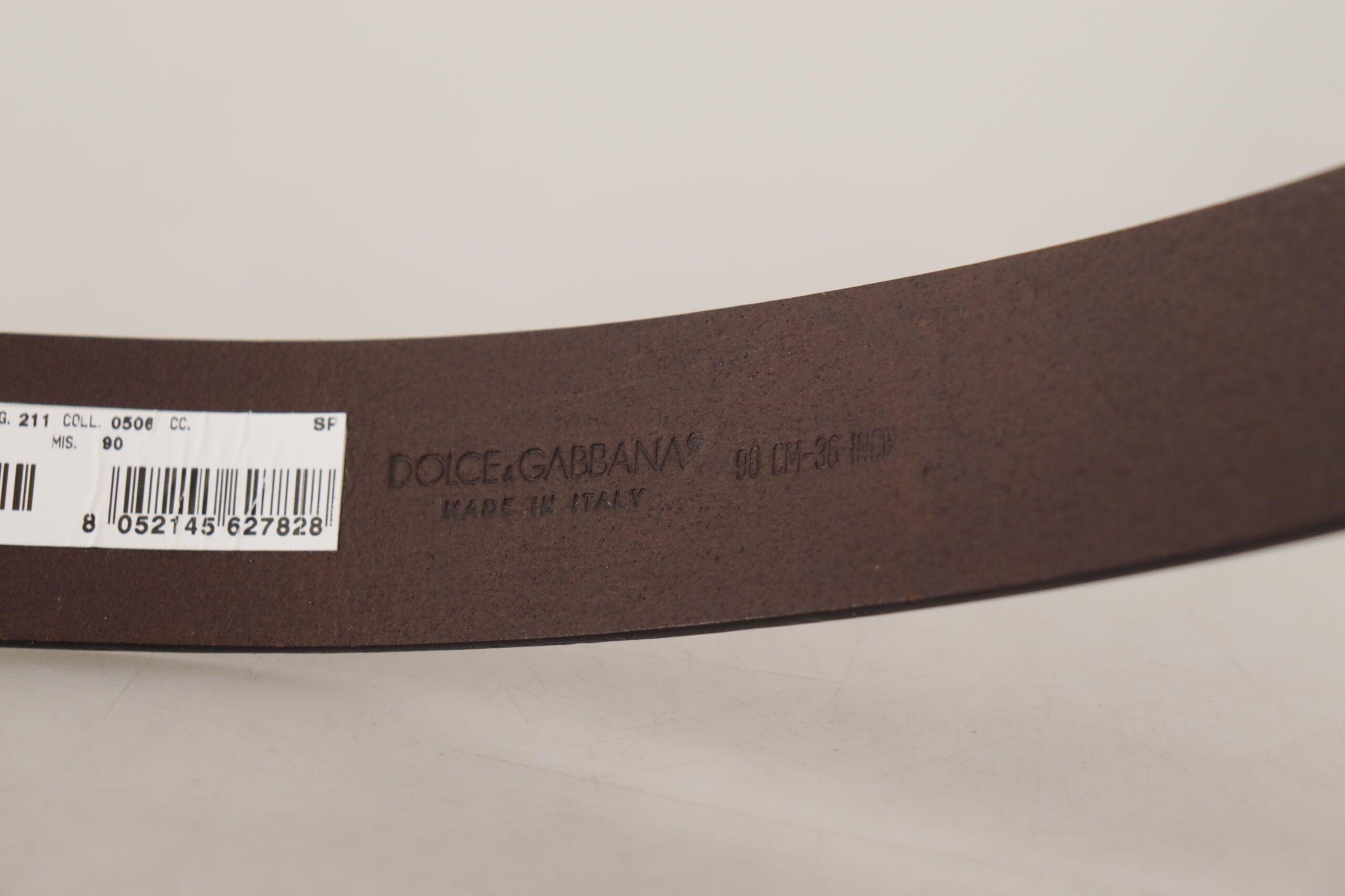 Dolce &amp; Gabbana Ceinture élégante en cuir marron foncé