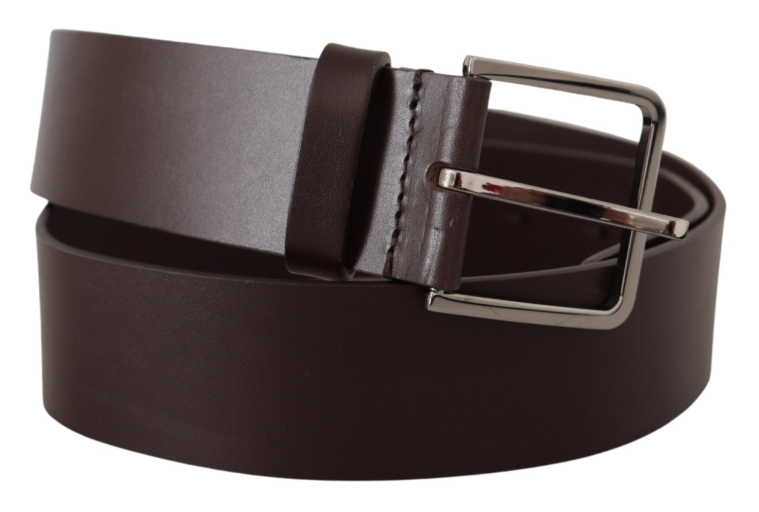 Dolce &amp; Gabbana Ceinture élégante en cuir marron foncé