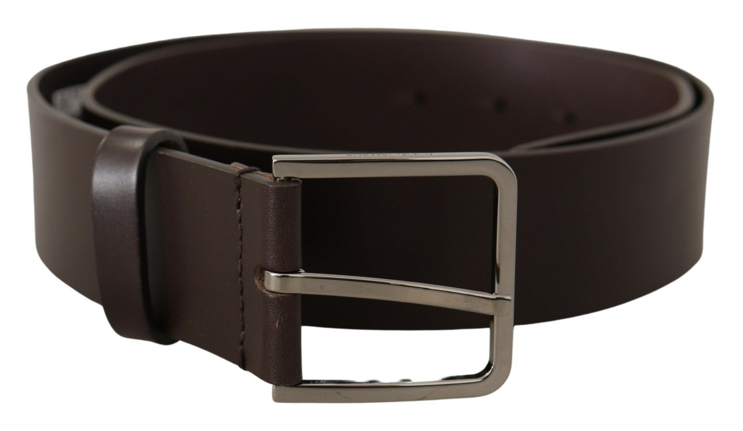 Dolce &amp; Gabbana Ceinture élégante en cuir marron foncé