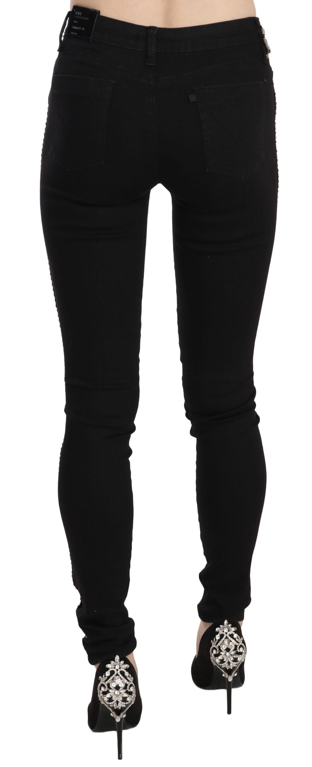 Costume National Chic Taille Moyenne Skinny Denim Noir