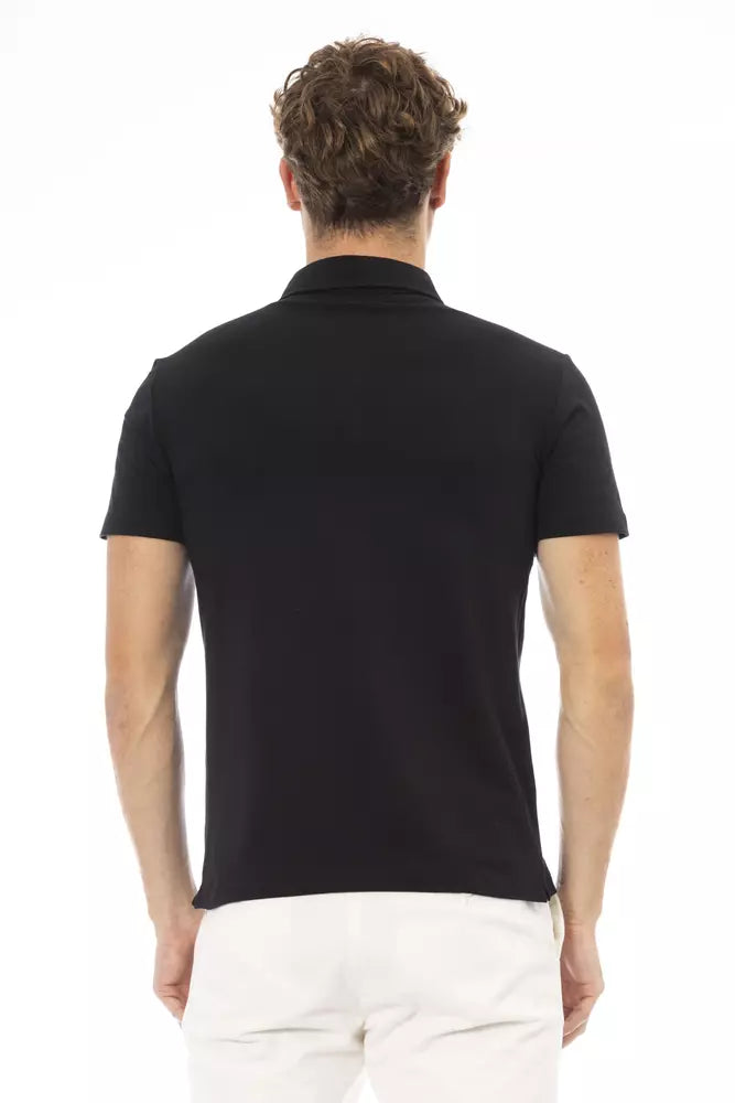 Baldinini Trend Black Cotton Men Polo Shirt