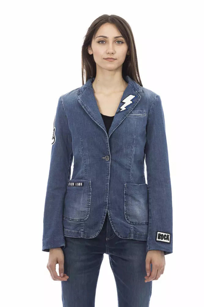 Baldinini Trend Chic Veste en jean patchwork