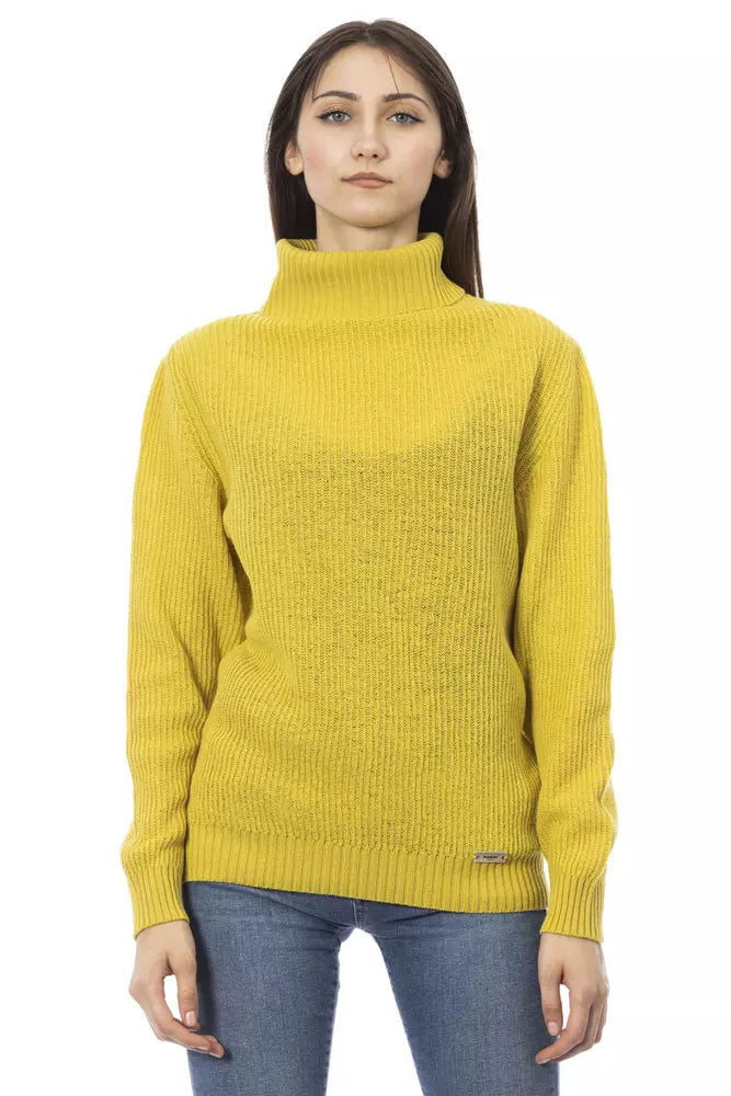 Baldinini Trend élégant pull à col roulé jaune