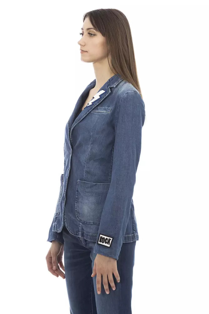 Baldinini Trend Chic Veste en jean patchwork