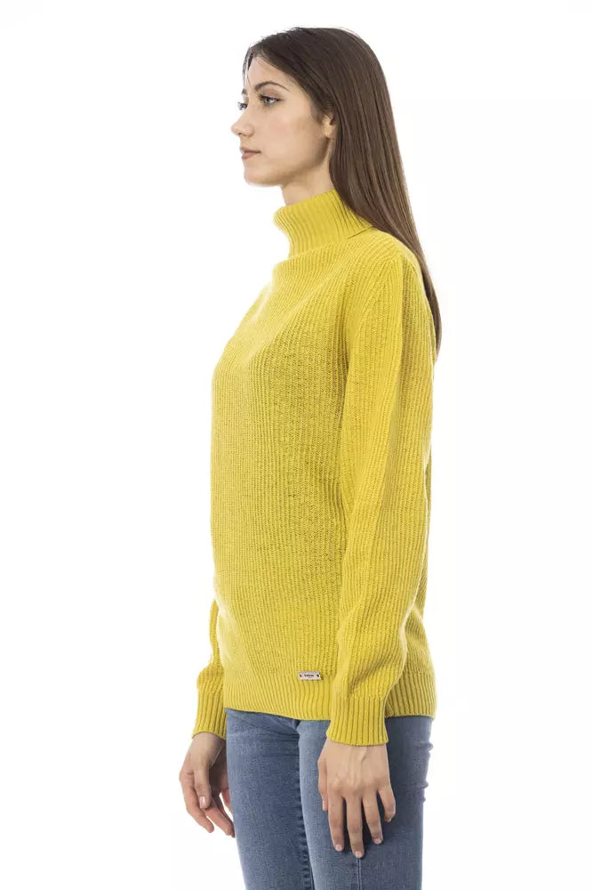 Baldinini Trend élégant pull à col roulé jaune