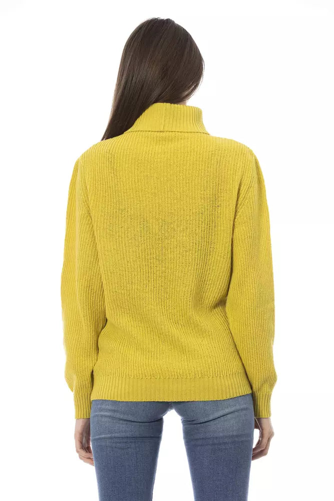 Baldinini Trend élégant pull à col roulé jaune