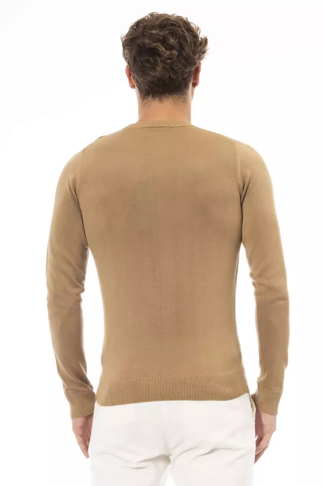 Baldinini Trend Pull ras du cou en modal et cachemire beige