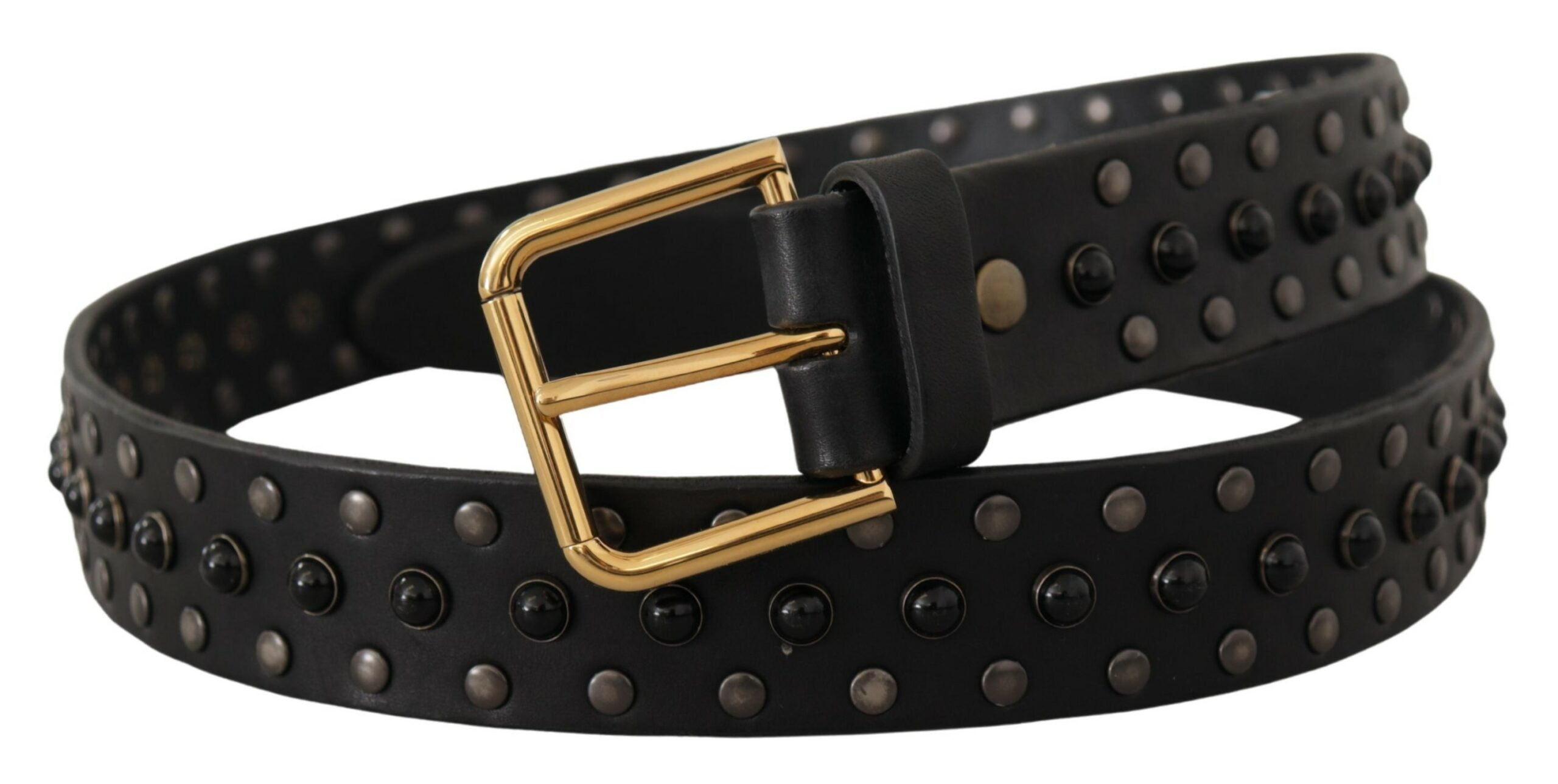 Dolce &amp; Gabbana Ceinture en cuir élégante avec boucle gravée avec logo