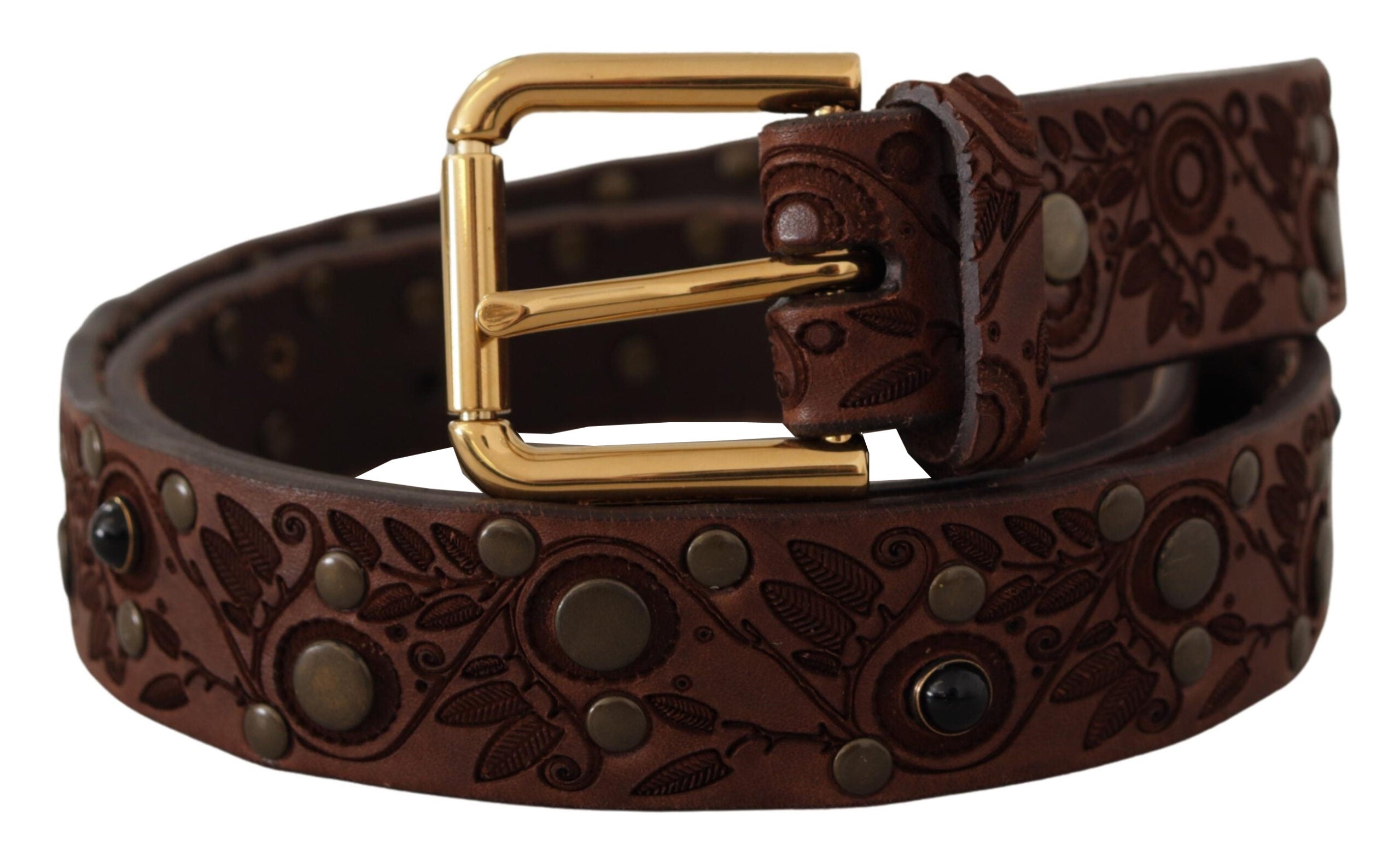 Dolce &amp; Gabbana Ceinture en cuir élégante avec boucle gravée